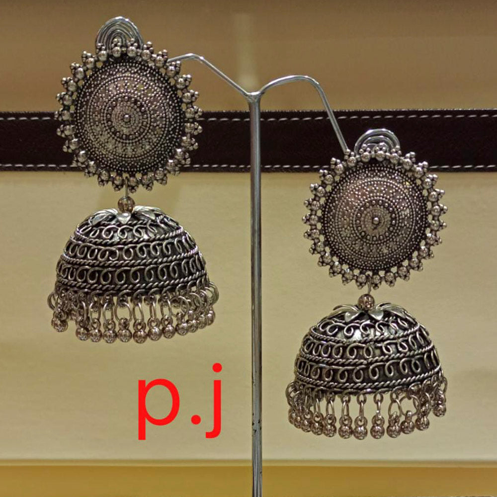 Pooja Bangles Oxidized Jhumka Earrings