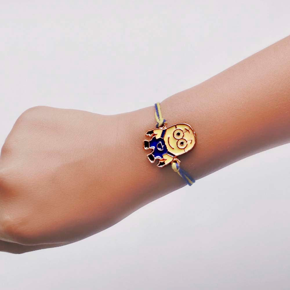 Mahi Colorful Cartoon Kids Rakhi with Meenakari Enameled Work Rose Gold (RA1100671Z)