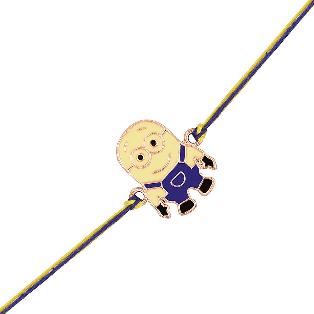Mahi Colorful Cartoon Kids Rakhi with Meenakari Enameled Work Rose Gold (RA1100671Z)