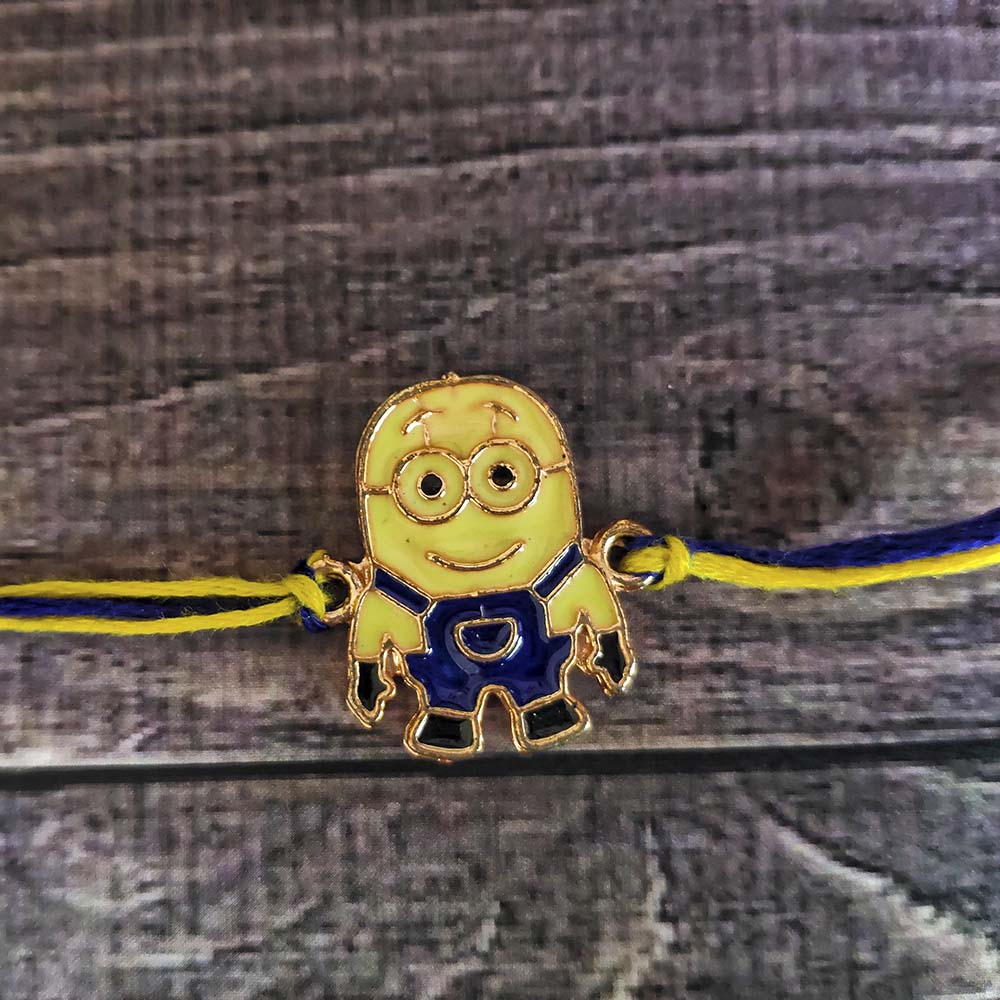 Mahi Colorful Cartoon Kids Rakhi with Meenakari Enameled Work Rose Gold (RA1100671Z)