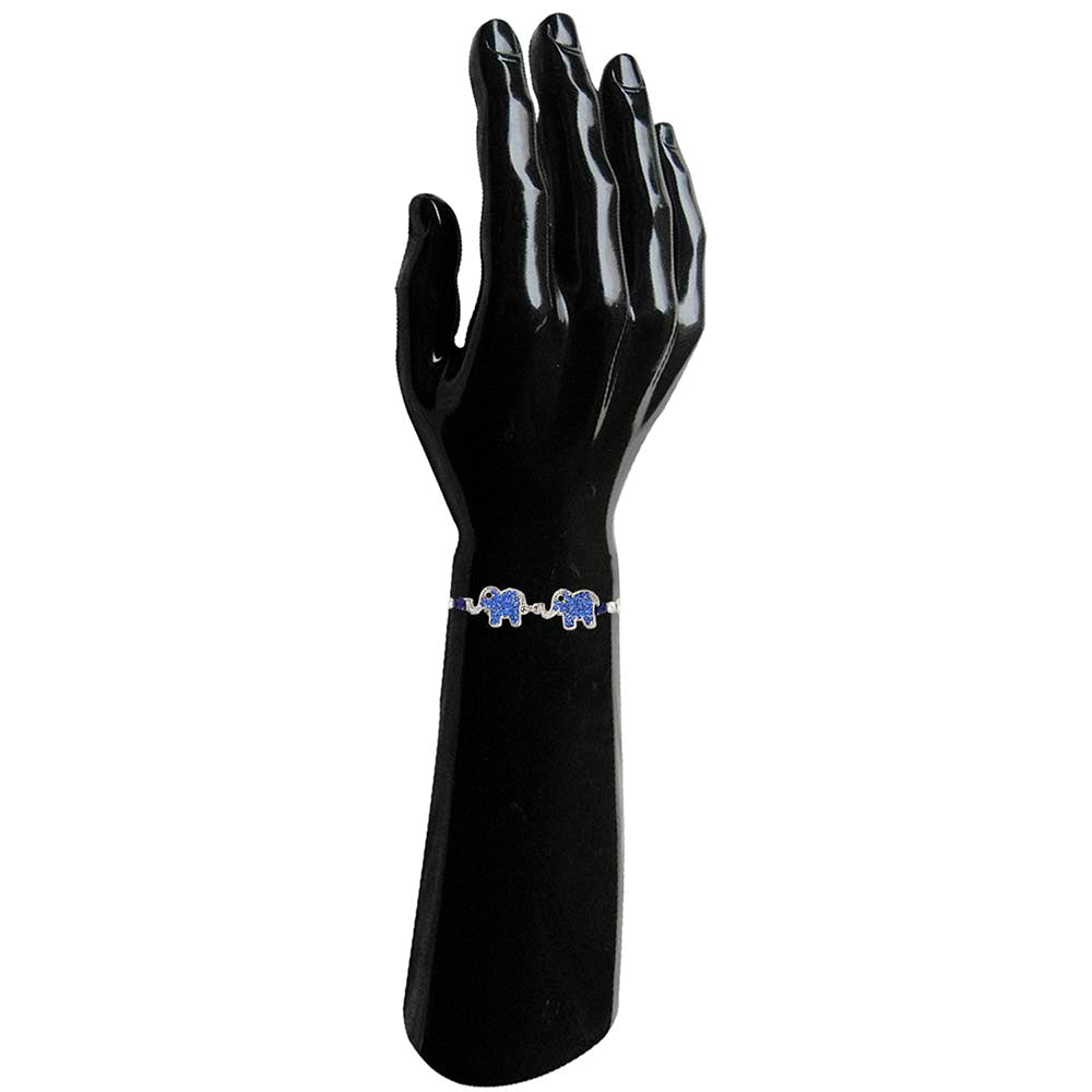 Mahi Dual Elephant Shape Blue Crystals Rakhi for Bhaiya / Brother (RA1100688R)