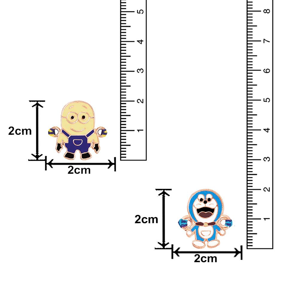 Mahi Combo of 2 Popular Trendy Cartoon Kids Rakhi with Meena Work (RCO1105334Z)