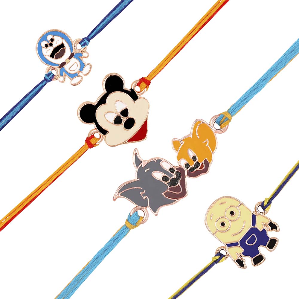 Mahi Combo of Children's Favourite 4 Cartoon Rakhis for Kids (RCO1105379M)