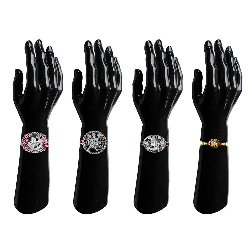 Mahi Combo of Lord Hanuman, Krishna and Shiva Religious Rakhis for Brother / Bhaiya (RCO1105421M)