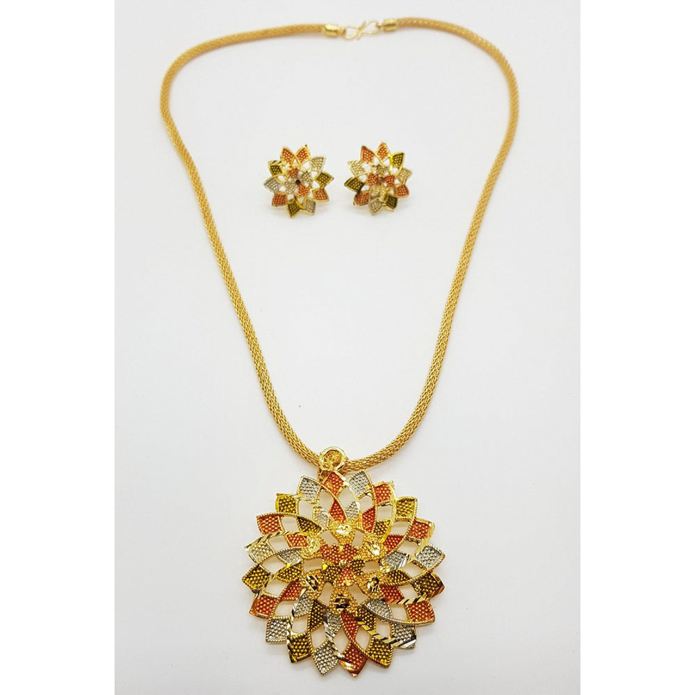 Raiyaraj Gold Plated Pack Of 3 Meenakari Pendant Set
