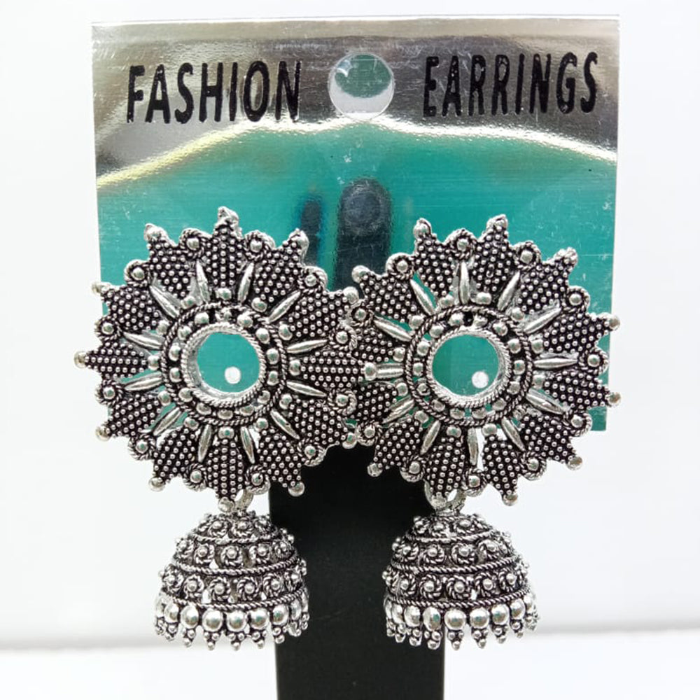 Shagna Silver Plated Pack Of 6 Jhumki Earrings