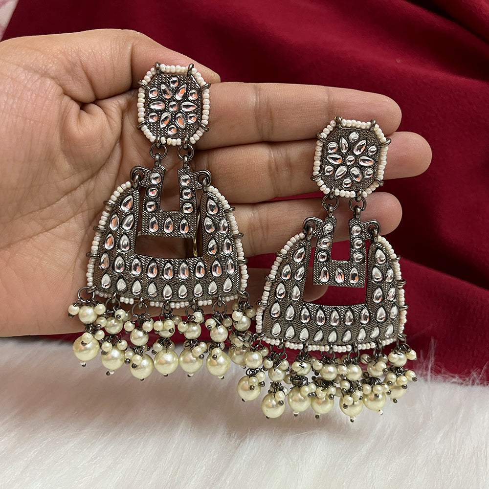 Shringarstreet Gold Plated Kundan Stone Dangler Earrings