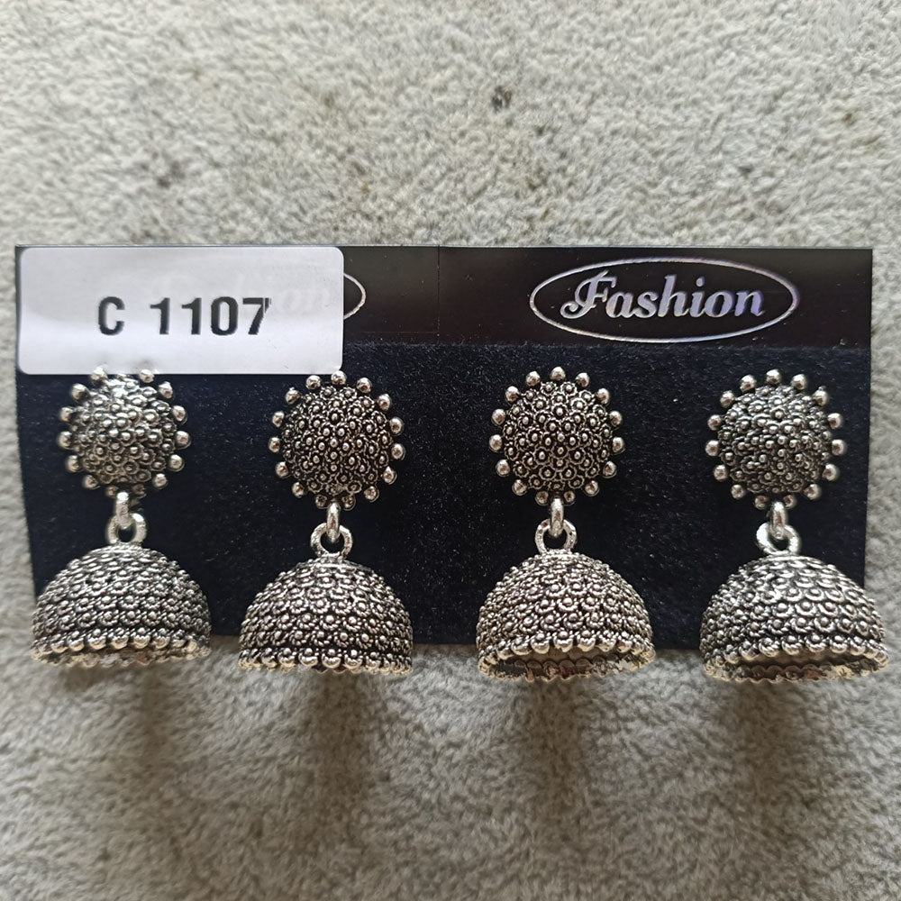 Tahura Oxidized Plated Pack Of 24 Jhumki Earrings - TAHEAR85