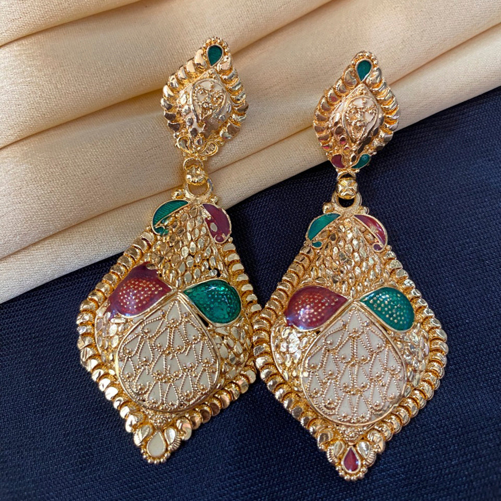 Mahavir Forming Gold Plated Dangler Earrings