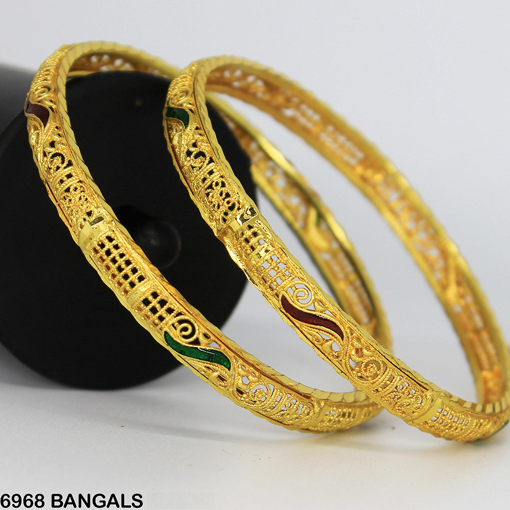 Mahavir Forming Gold Plated Bangle Set - VB 6968 BANGALS