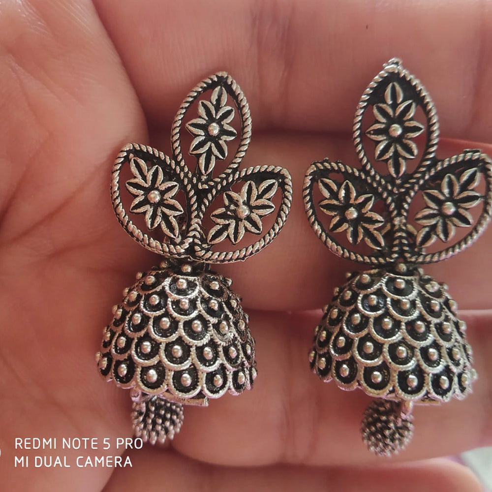 Vaamika Oxidized Plated Jhumki Earrings
