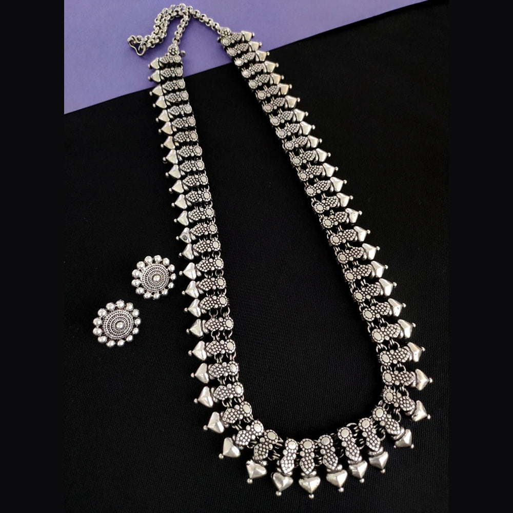 Vaamika Oxidized Plated Long Necklace Set