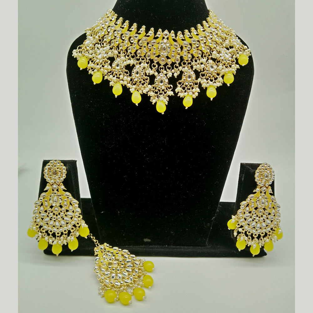 Vaamika Gold Plated Kundan Stone & Meenakari Necklace Set