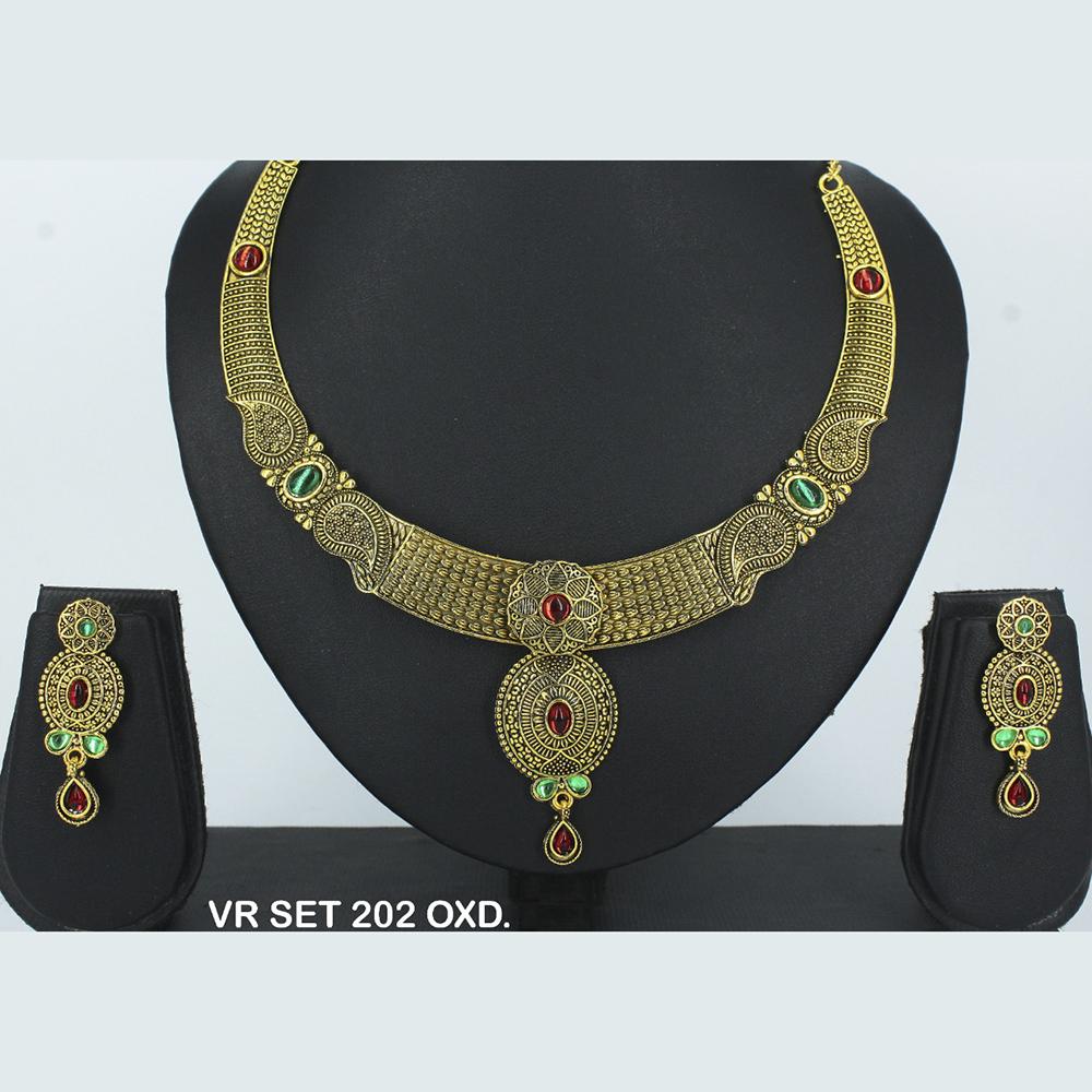 Mahavir Oxidised Plated Choker Necklace Set - VR SET 202 OXD