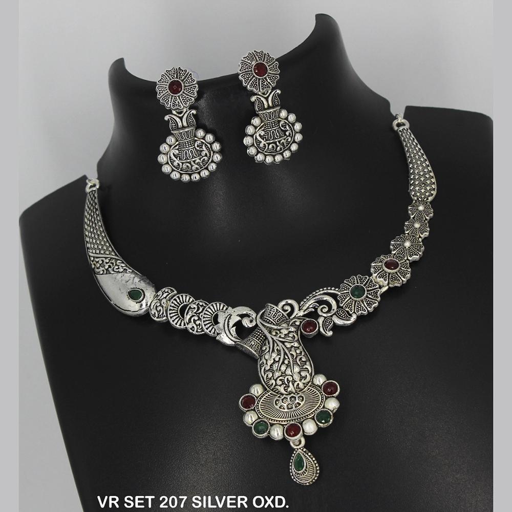Mahavir Oxidised Plated Choker Necklace Set - VR SET 207 S. OXD
