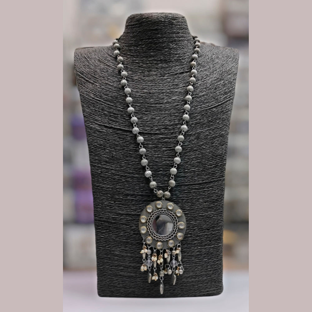 Blythediva Pack Of 3 Oxidised Plated Long Necklace
