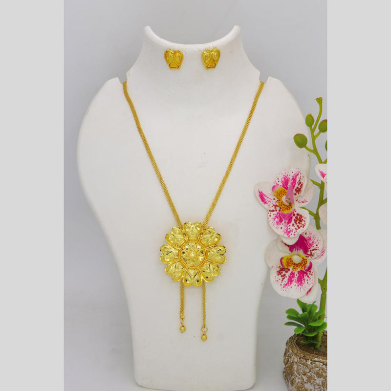 Mahavir Dye Gold Floral Pendant Set