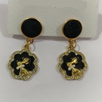 Diyu Dhyu Gold Plated Austrian Stone Dangler Earrings