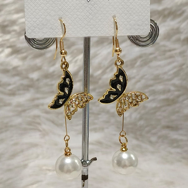 Diyu Dhyu Gold Plated Austrian Stone Dangler Earrings