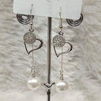 Diyu Dhyu Silver Plated Austrian Stone Dangler Earrings