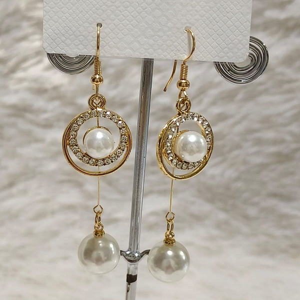 Diyu Dhyu Gold Plated Austrian Stone Dangler Earrings