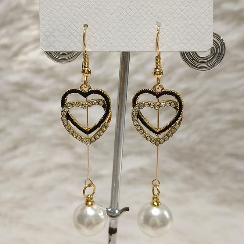 Diyu Dhyu Gold Plated Austrian Stone Dangler Earrings