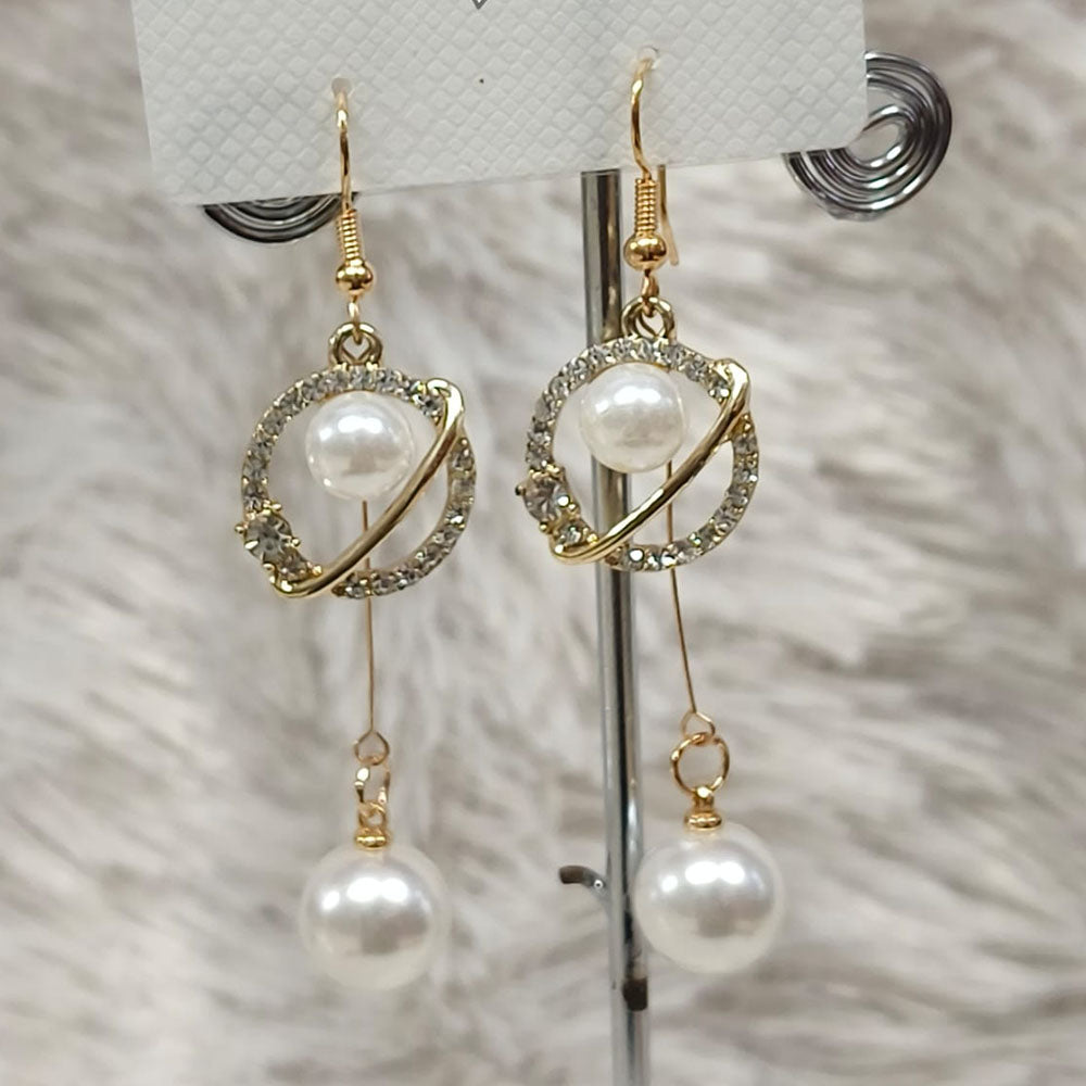 Diyu Dhyu Gold Plated Austrian Stone Dangler Earrings