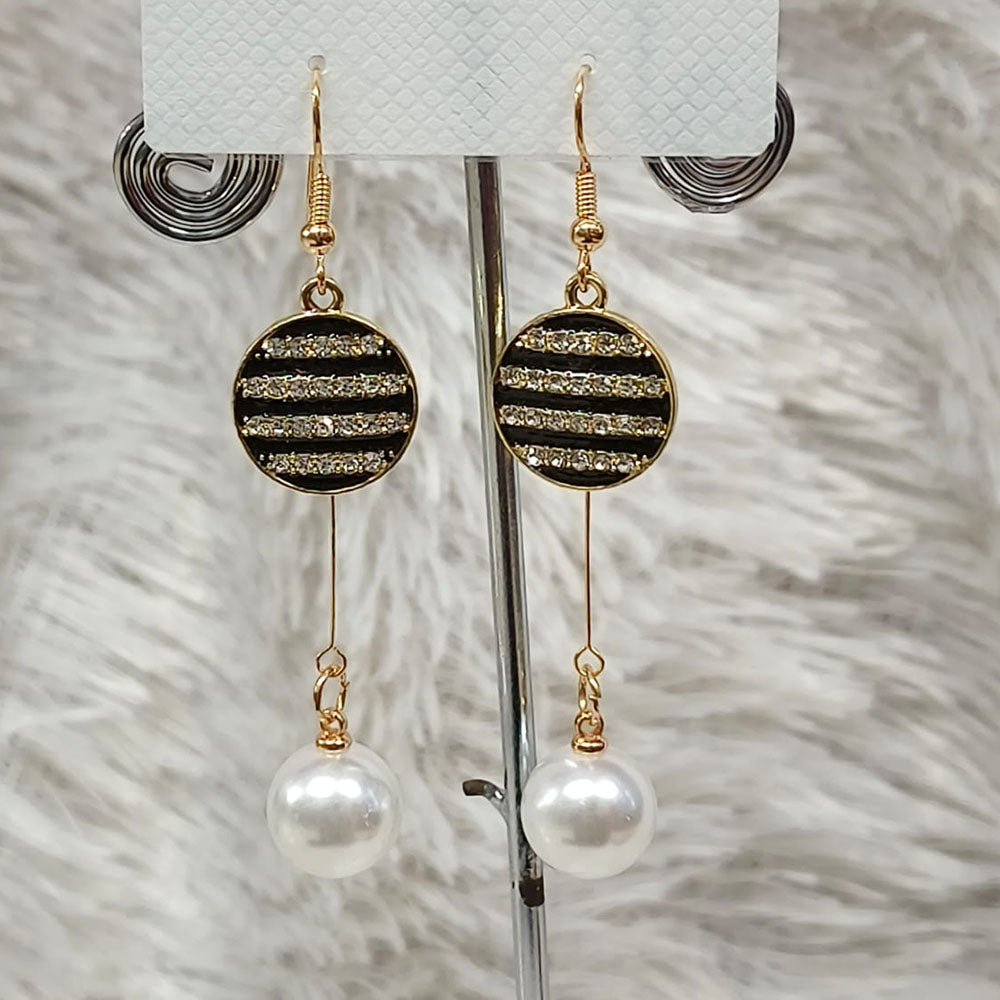 Diyu Dhyu Gold Plated Austrian Stone Dangler Earrings