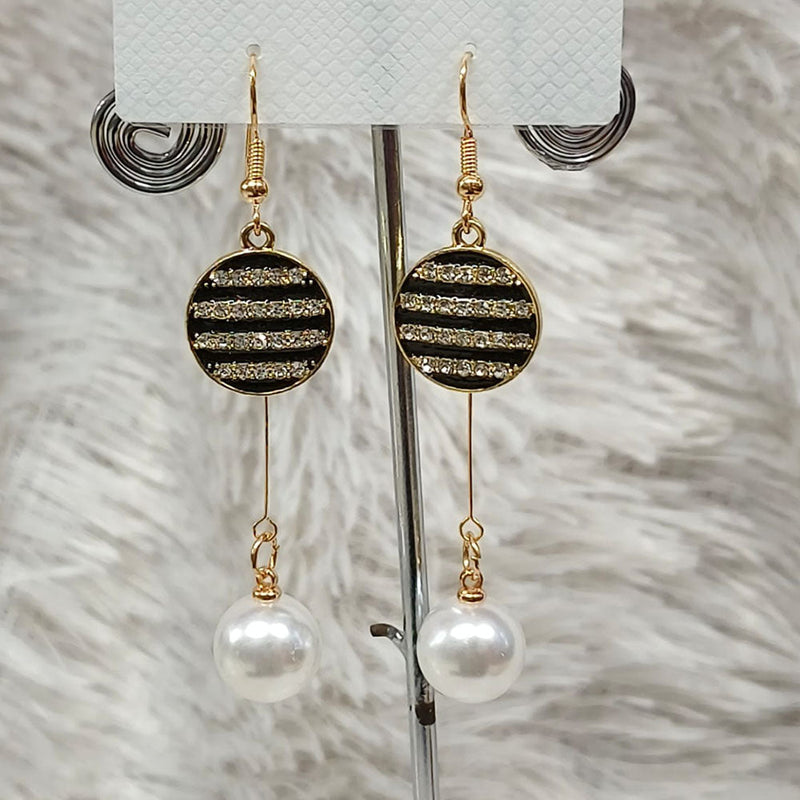 Diyu Dhyu Gold Plated Austrian Stone Dangler Earrings