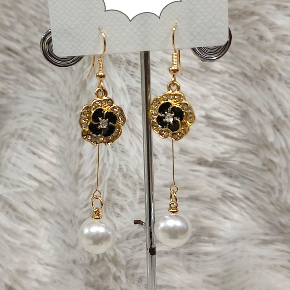 Diyu Dhyu Gold Plated Austrian Stone Dangler Earrings