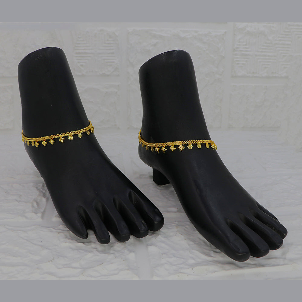 Mahavir Dye Gold Traditional Payal \Anklet (Pack of 6)