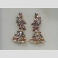 Infinity Jewels Gold Plated Crystal Stone And Meenakari Dangler Earrings