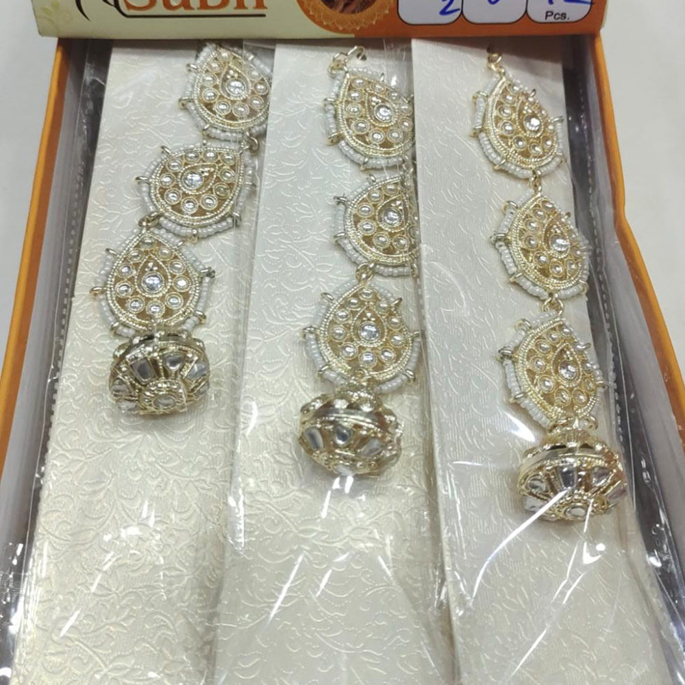 Tip Top Jewellers Gold Plated Kundan Stone Mangtikka