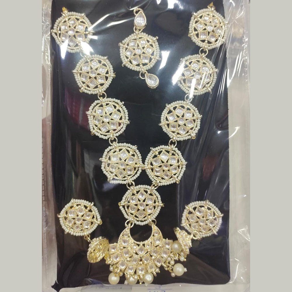 Tip Top Jewellers Gold Plated Kundan Stone Necklace Set