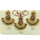 Tip Top Jewellers Gold Plated Austrian Stone And Pearl Earrings With Mangtikka