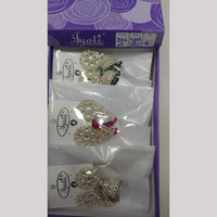 Tip Top Jewellers Stunning Kundan Stone And Pearl Jhumki Earrings (Pack of 12)