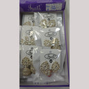 Tip Top Jewellers Stunning Kundan Stone And Pearl Jhumki Earrings (Pack of 12)