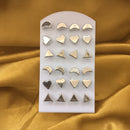 Urthn Set Of 12 Trendy Shapes Stud Earrings Combo (Pack Of 6)