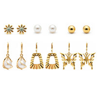 Urthn Set of 6 Stylish Gold Plated Earrings Combo (Pack Of 6)