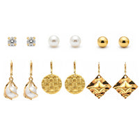 Urthn Set of 6 Stylish Gold Plated Earrings Combo (Pack Of 6)