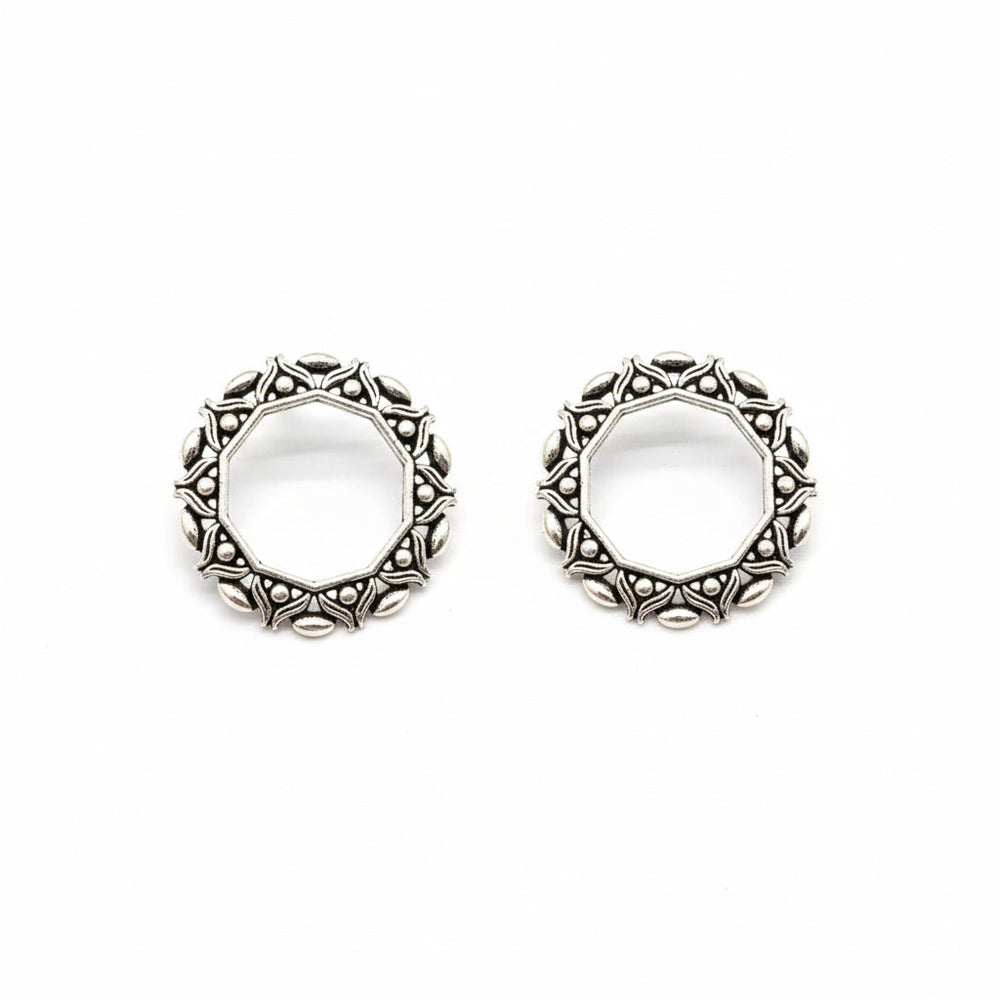 Urthn Oxidised Plated Pack of 2 Assorted Studs Combo (Pack Of 6)