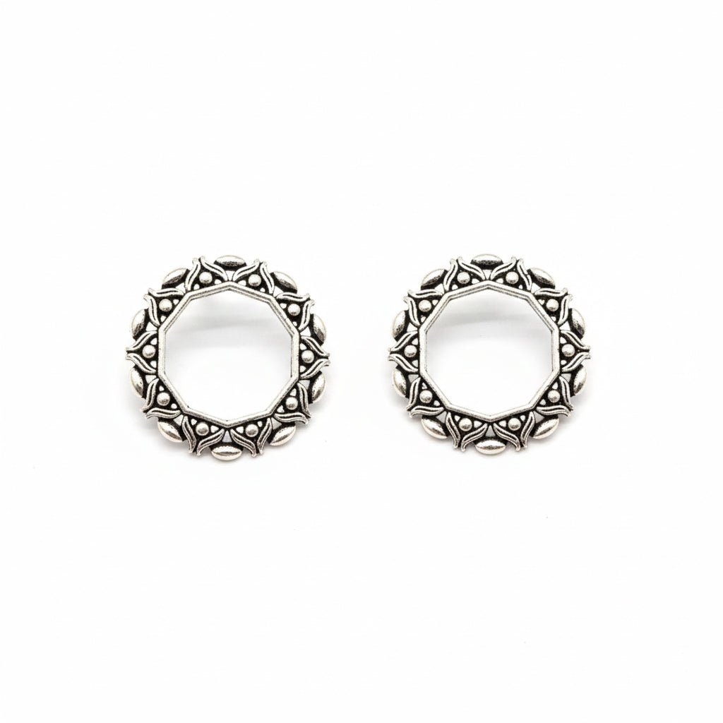 Urthn Oxidised Plated Pack of 2 Assorted Studs Combo (Pack Of 6)