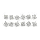 Urthn Shiny Austrian Stone Set of 6 Studs Earrings(Pack of 6)