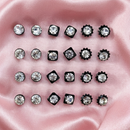 Urthn Austrian Stone Pack of 3 Stud Earrings Set for Women