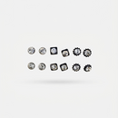 Urthn Shiny Austrian Stone Set of 6 Studs Earrings(Pack of 6)