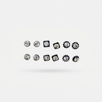 Urthn Shiny Austrian Stone Set of 6 Studs Earrings(Pack of 6)
