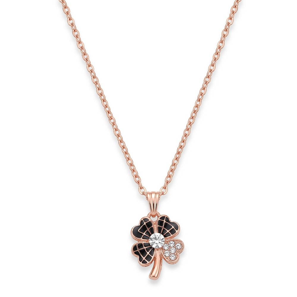 Urthn  Rose Gold Plated Chain Pendant Earrings Rings And Bracelet Jewellery Combo Set (Pack of 6)