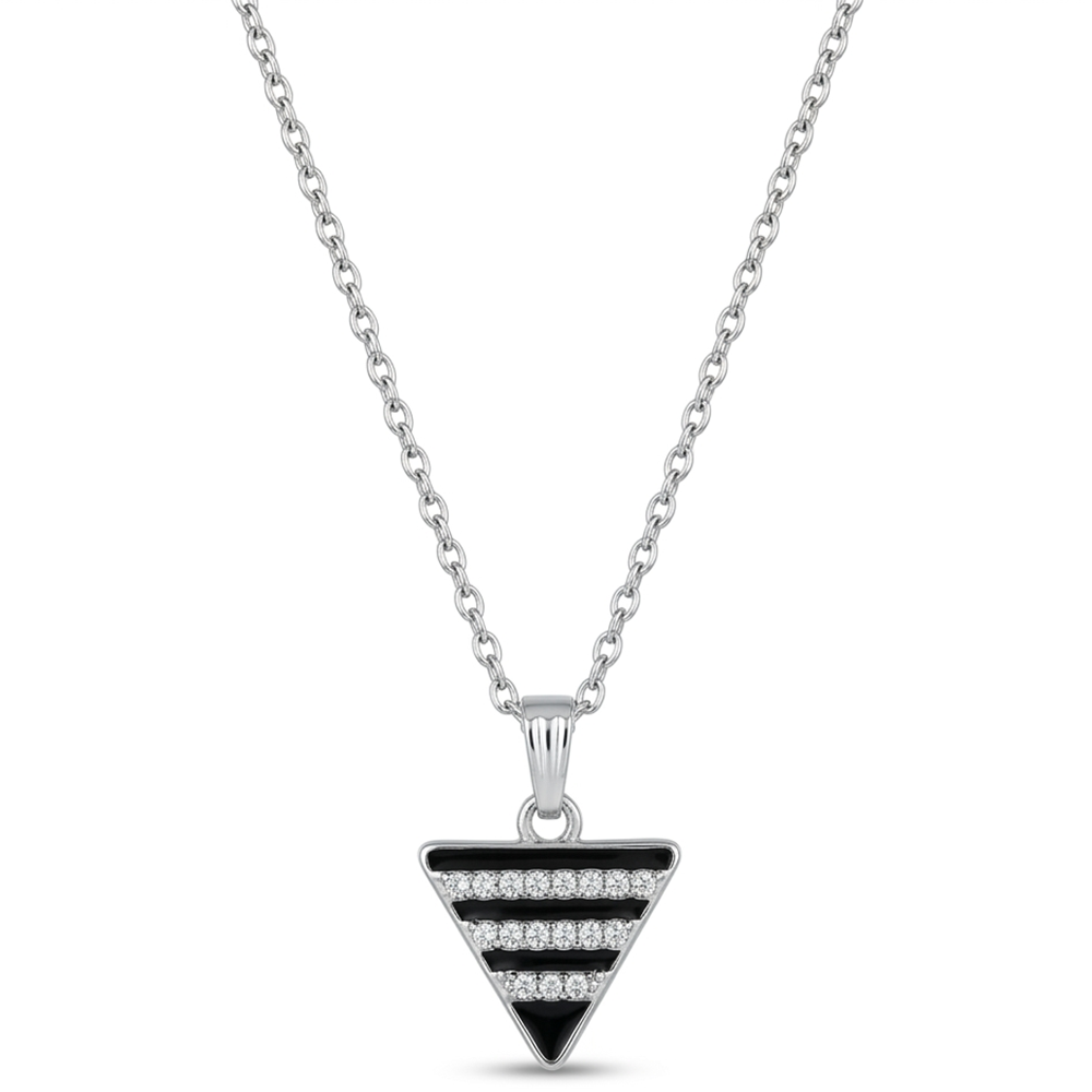 Urthn  Silver Plated Chain Pendant Earrings Rings And Bracelet Jewellery Combo Set (Pack of 6)