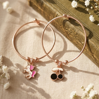 Urthn Silver Plated Cute Charms Meenakari Openable Bracelet For Women & Girls (Assorted Desing)