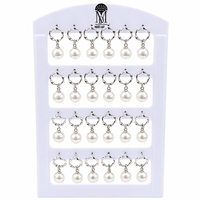 Urthn Silver Plated Twister And Pearl Studs Earrings Combo for Party Wear 